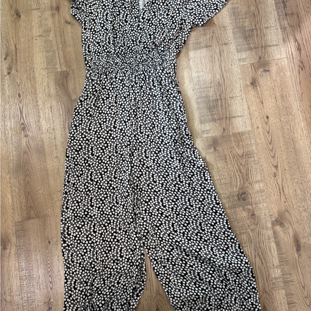 Anthropologie Black and White Patterned Jumpsuit